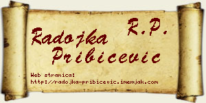 Radojka Pribićević vizit kartica